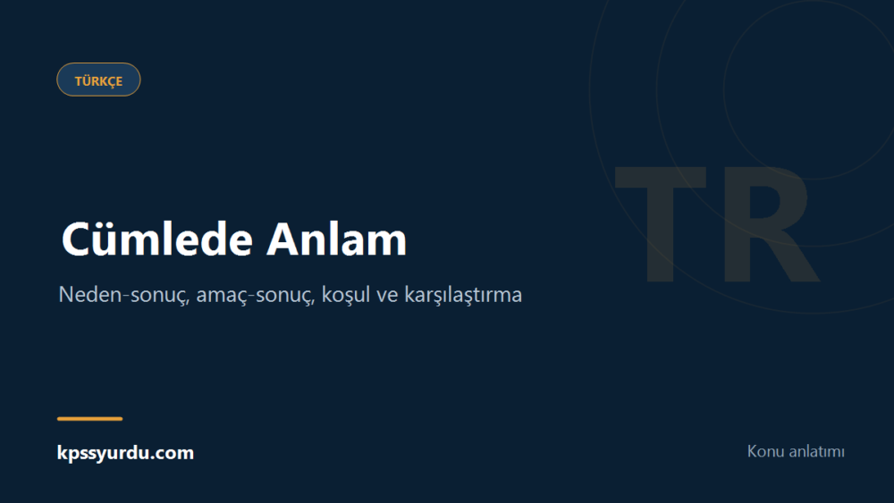 KPSS Türkçe cümlede anlam konu anlatımının kapak görseli
