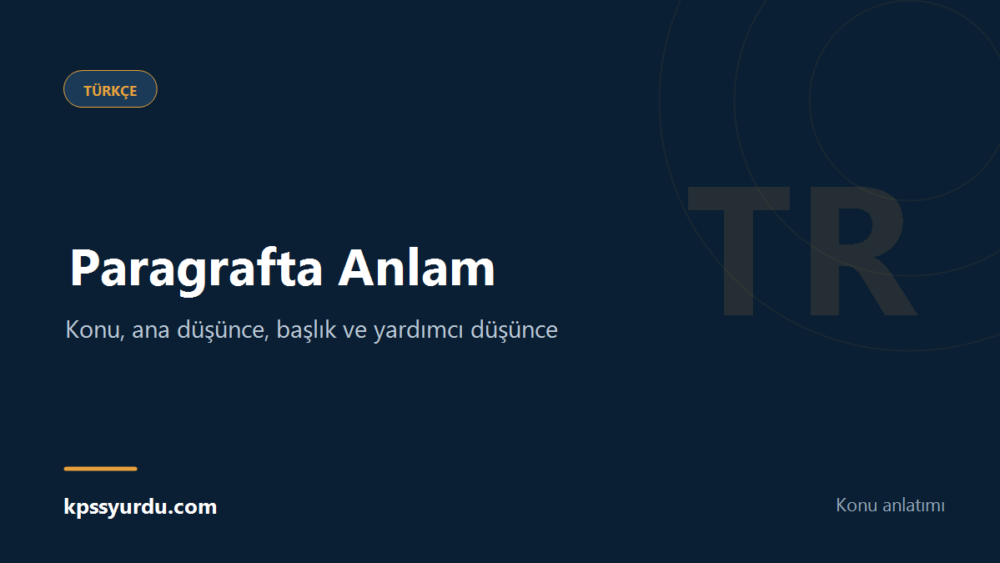 KPSS Türkçe paragrafta anlam konu anlatımının kapak görseli