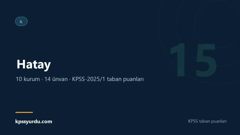 Hatay ili KPSS taban puanları sayfasının kapak görseli