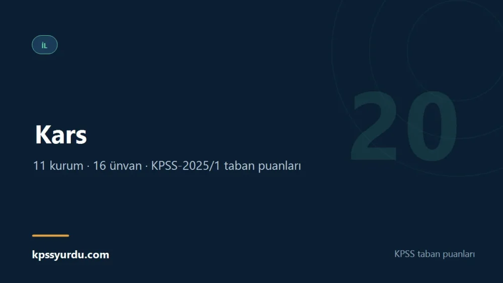 Kars ili KPSS taban puanları sayfasının kapak görseli