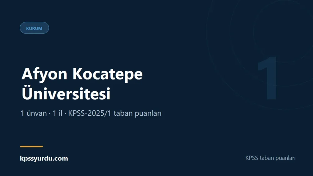 Afyon Kocatepe Üniversitesi KPSS taban puanları sayfasının kapak görseli