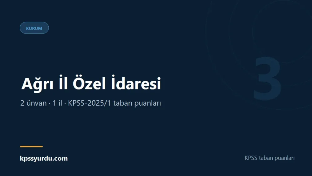 Ağrı İl Özel İdaresi KPSS taban puanları sayfasının kapak görseli