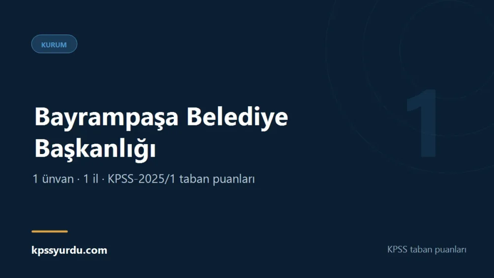 Bayrampaşa Belediye Başkanlığı KPSS taban puanları sayfasının kapak görseli