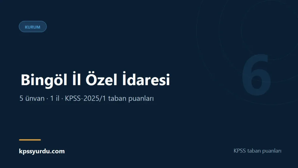 Bingöl İl Özel İdaresi KPSS taban puanları sayfasının kapak görseli