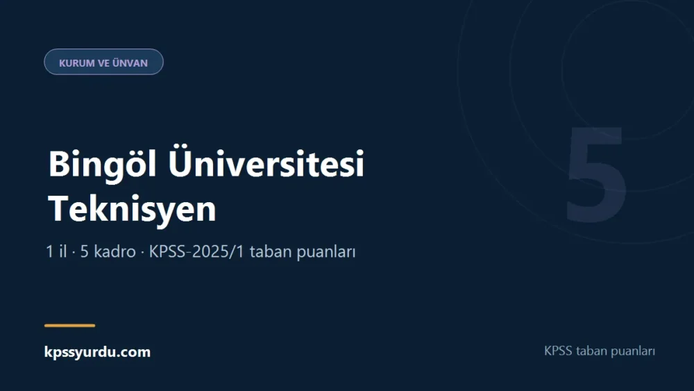 Bingöl Üniversitesi Teknisyen KPSS taban puanı sayfasının kapak görseli