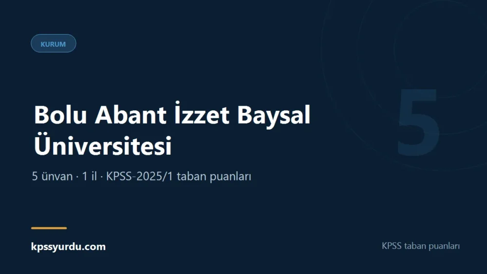 Bolu Abant İzzet Baysal Üniversitesi KPSS taban puanları sayfasının kapak görseli
