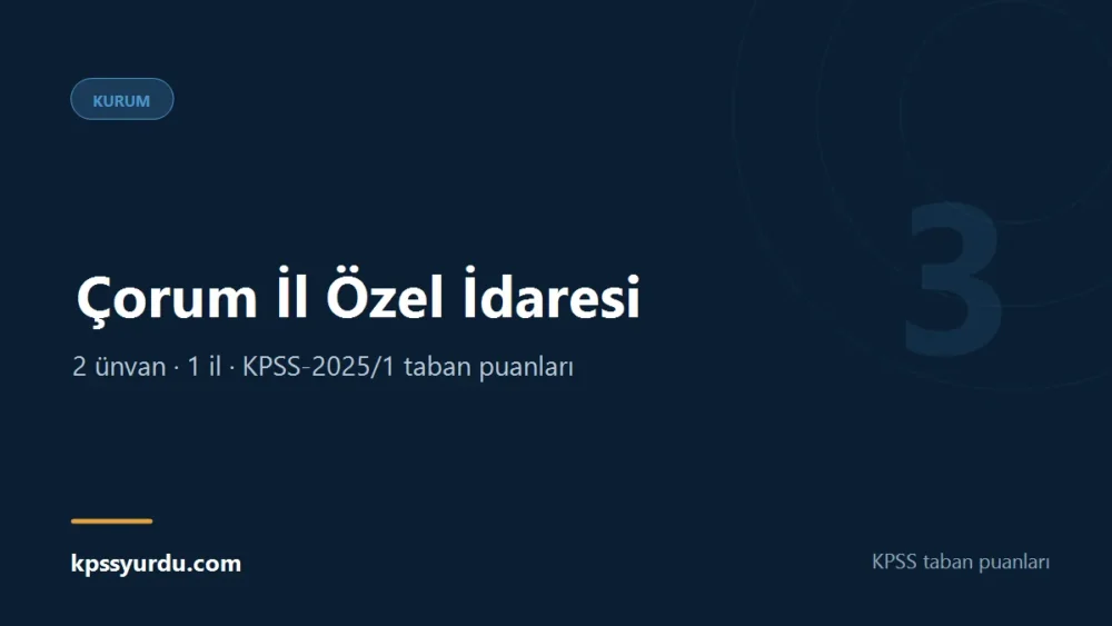 Çorum İl Özel İdaresi KPSS taban puanları sayfasının kapak görseli