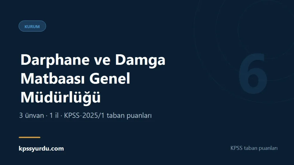 Darphane ve Damga Matbaası Genel Müdürlüğü KPSS taban puanları sayfasının kapak görseli
