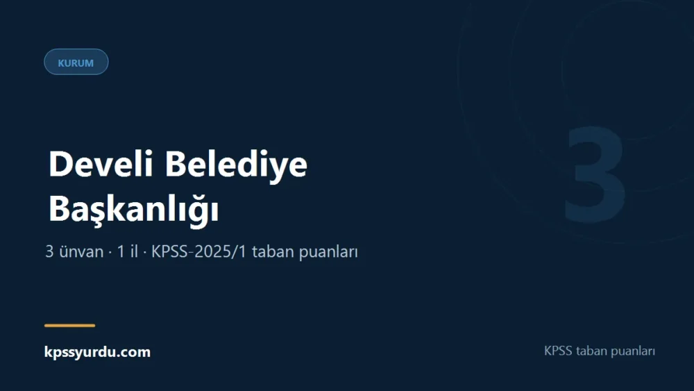 Develi Belediye Başkanlığı KPSS taban puanları sayfasının kapak görseli