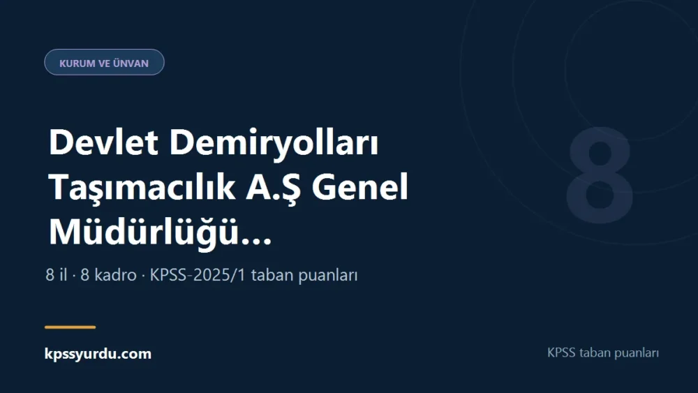 Devlet Demiryolları Taşımacılık A.Ş Genel Müdürlüğü Kondoktör KPSS taban puanı sayfasının kapak görseli