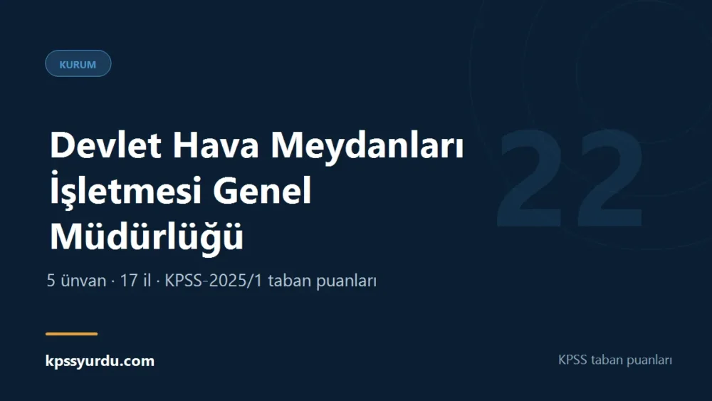 Devlet Hava Meydanları İşletmesi Genel Müdürlüğü KPSS taban puanları sayfasının kapak görseli