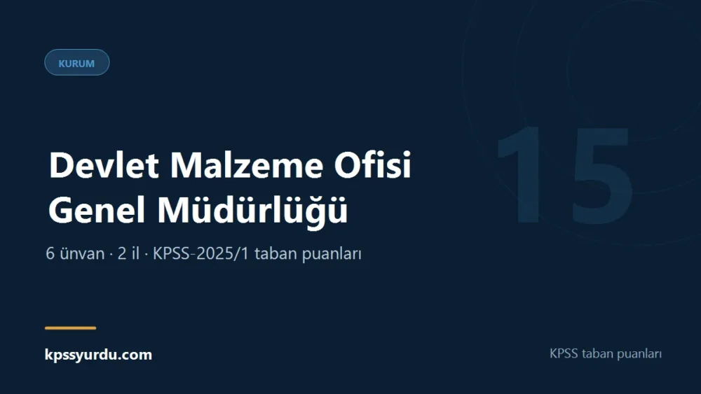 Devlet Malzeme Ofisi Genel Müdürlüğü KPSS taban puanları sayfasının kapak görseli