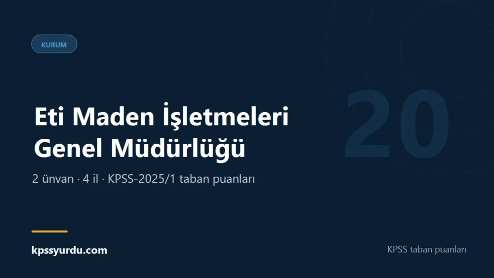 Eti Maden İşletmeleri Genel Müdürlüğü KPSS taban puanları sayfasının kapak görseli