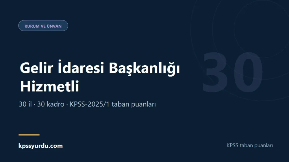 Gelir İdaresi Başkanlığı Hizmetli KPSS taban puanı sayfasının kapak görseli