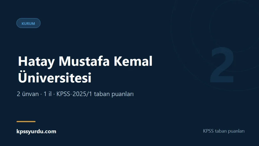 Hatay Mustafa Kemal Üniversitesi KPSS taban puanları sayfasının kapak görseli