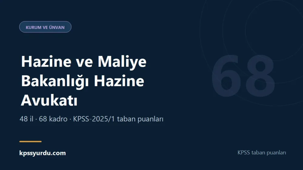 Hazine ve Maliye Bakanlığı Hazine Avukatı KPSS taban puanı sayfasının kapak görseli