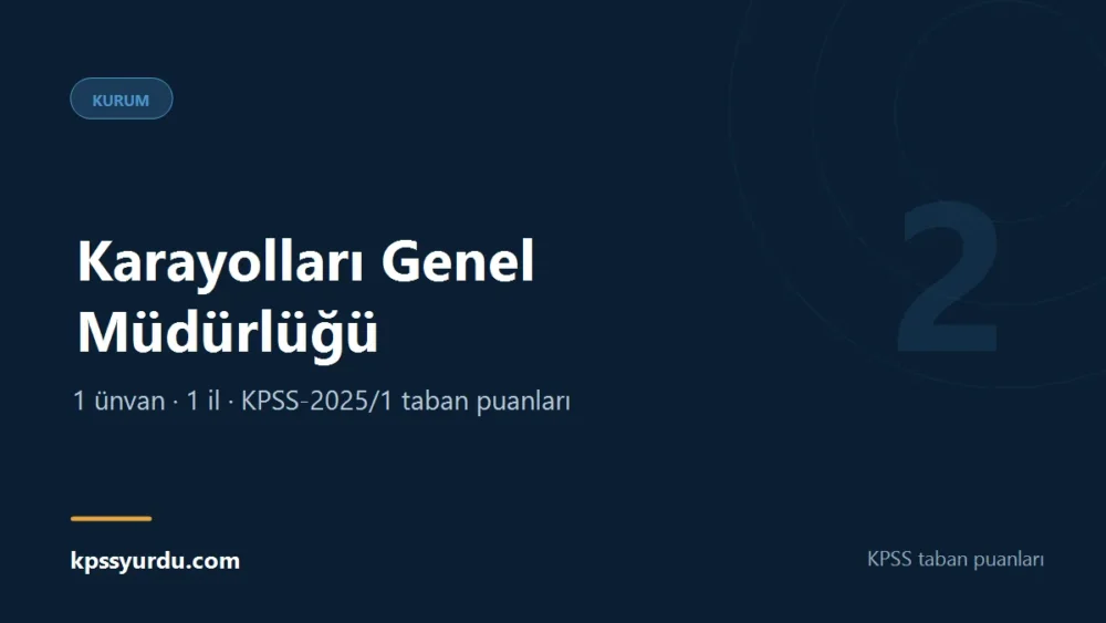 Karayolları Genel Müdürlüğü KPSS taban puanları sayfasının kapak görseli