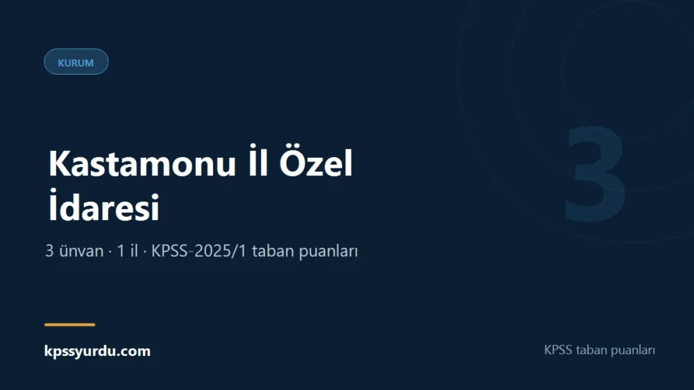 Kastamonu İl Özel İdaresi KPSS taban puanları sayfasının kapak görseli
