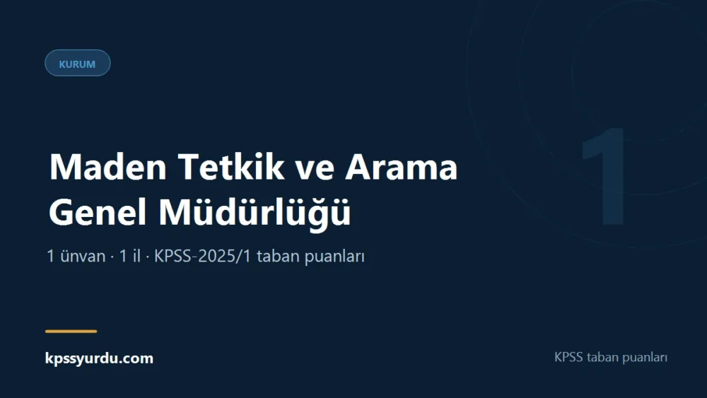 Maden Tetkik ve Arama Genel Müdürlüğü KPSS taban puanları sayfasının kapak görseli