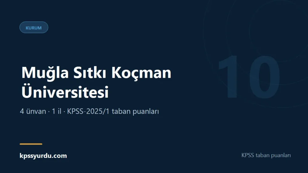 Muğla Sıtkı Koçman Üniversitesi KPSS taban puanları sayfasının kapak görseli