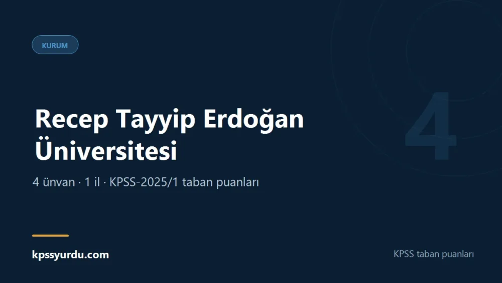Recep Tayyip Erdoğan Üniversitesi KPSS taban puanları sayfasının kapak görseli
