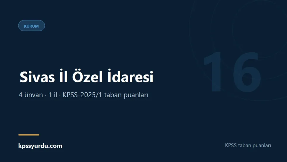 Sivas İl Özel İdaresi KPSS taban puanları sayfasının kapak görseli