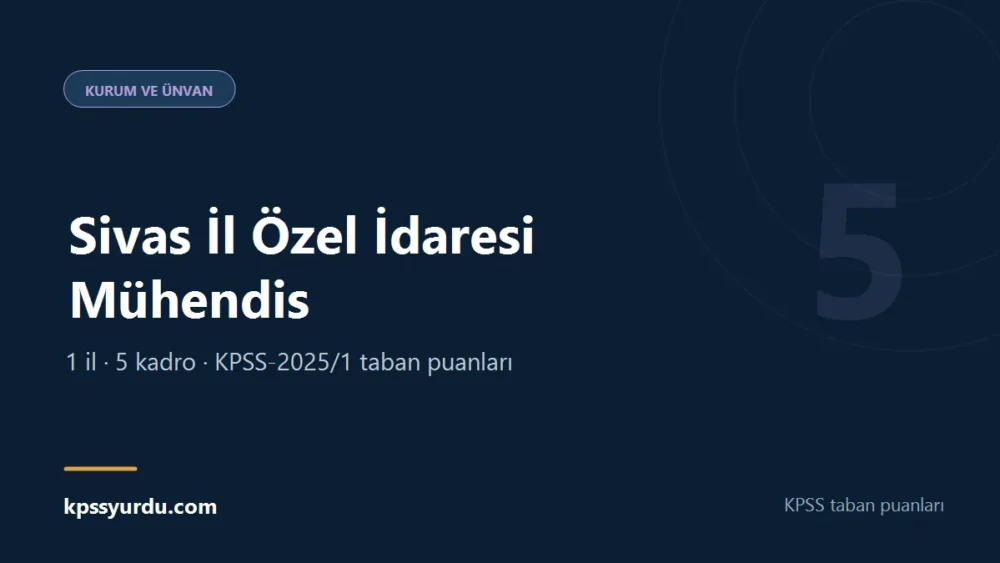 Sivas İl Özel İdaresi Mühendis KPSS taban puanı sayfasının kapak görseli