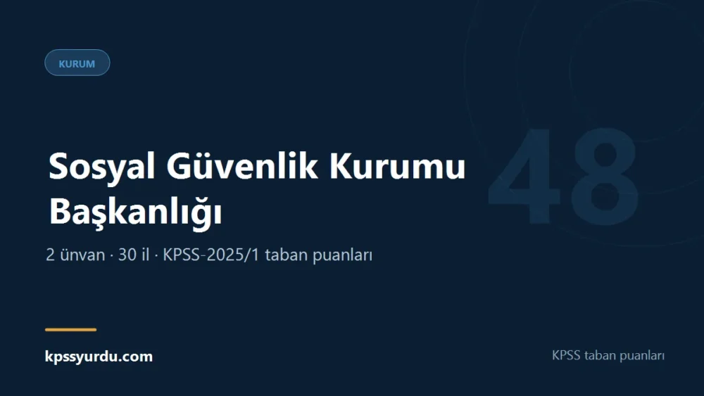 Sosyal Güvenlik Kurumu Başkanlığı KPSS taban puanları sayfasının kapak görseli