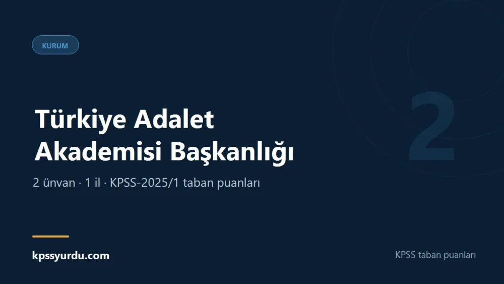 Türkiye Adalet Akademisi Başkanlığı KPSS taban puanları sayfasının kapak görseli