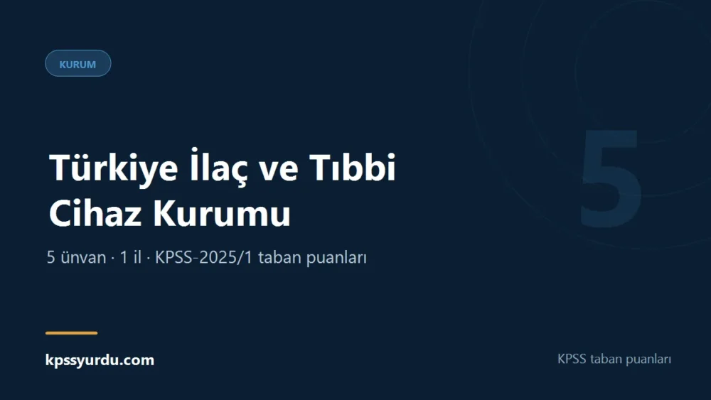 Türkiye İlaç ve Tıbbi Cihaz Kurumu KPSS taban puanları sayfasının kapak görseli