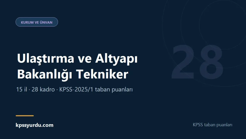 Ulaştırma ve Altyapı Bakanlığı Tekniker KPSS taban puanı sayfasının kapak görseli