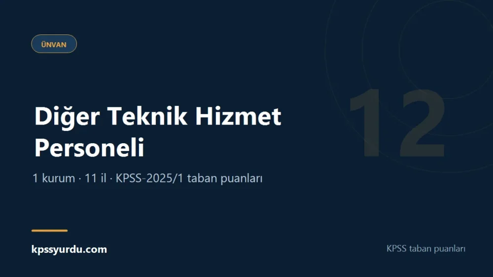 Diğer Teknik Hizmet Personeli KPSS taban puanları sayfasının kapak görseli